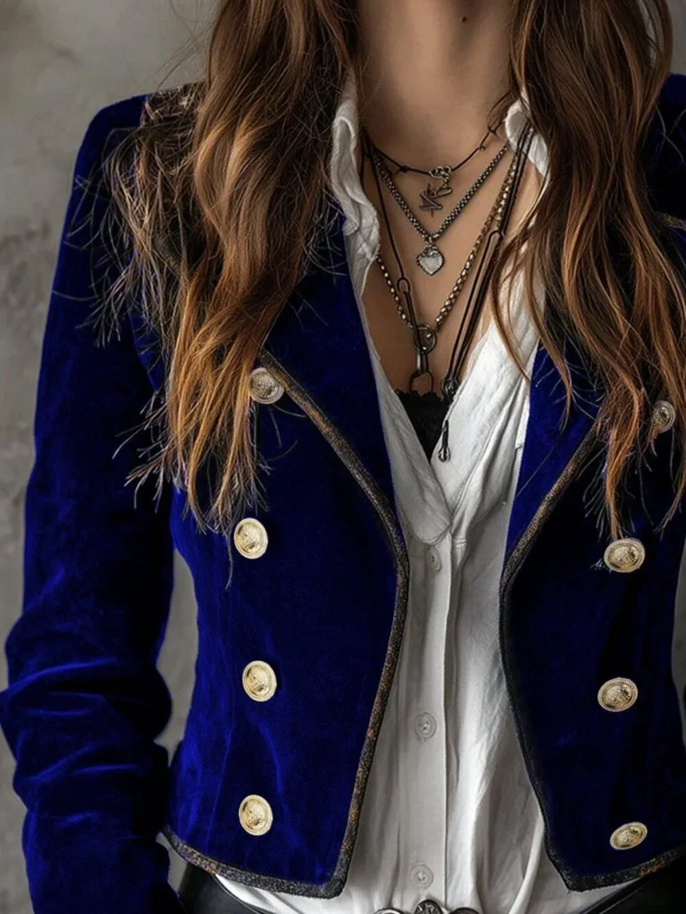 Royal Blue Casual Women's Long Sleeve Office Blazer